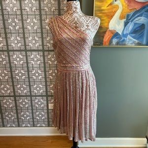 NWT Laundry by Shelli Segal sequins one shoulder asymmetrical hem dress
